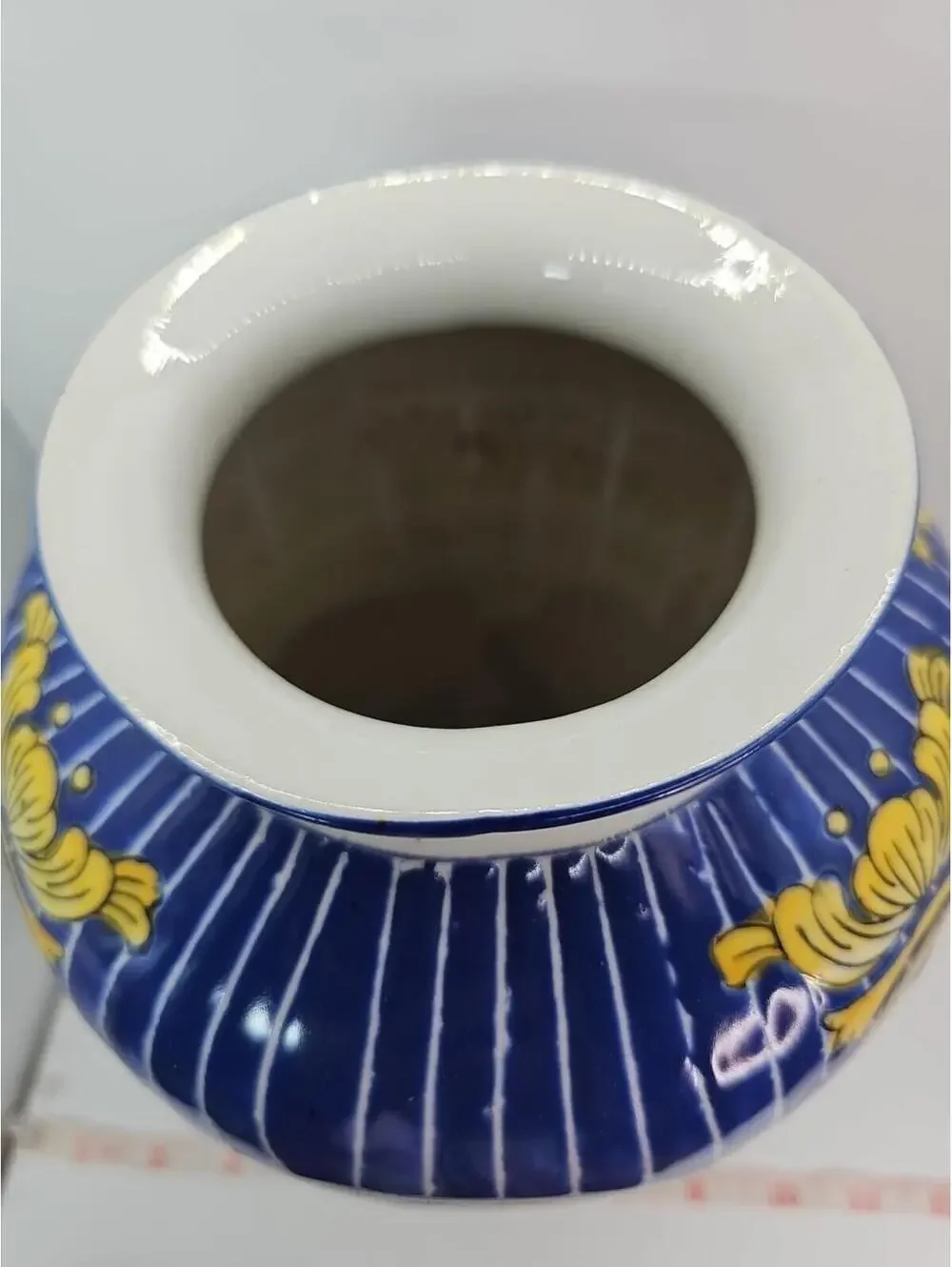 Vintage Porcelain Hand Painted Enamel Fruit Basket Decoration Large Vase 10